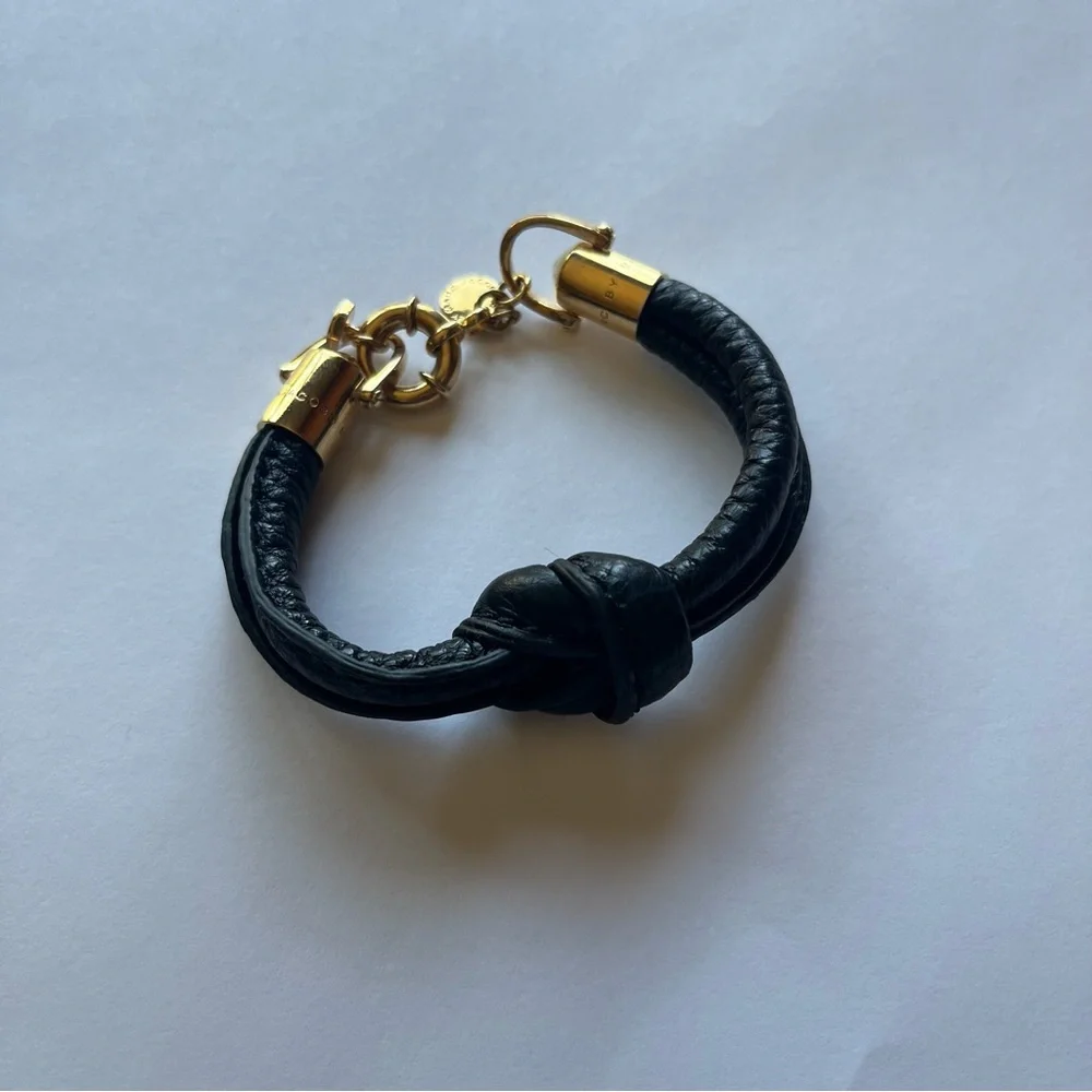 Marc by Marc Jacobs Black Leather Knot Bracelet